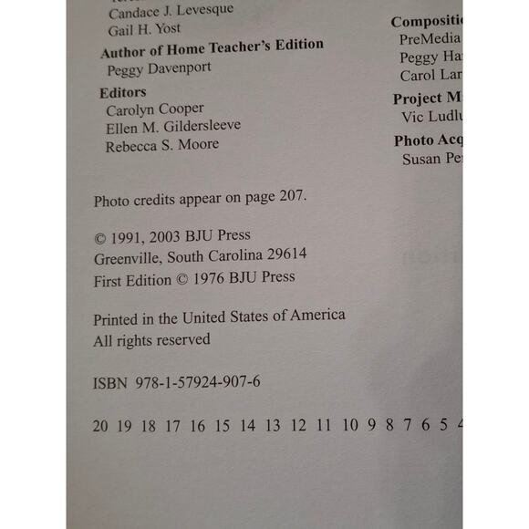 BJU Science 1 1st grade Teachers Edition Homeschool - Picture 3 of 3